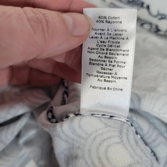 Womans Talbots Navy/White Fish Scale Design Button Front Cardigan Size SP - Picture 8 of 8